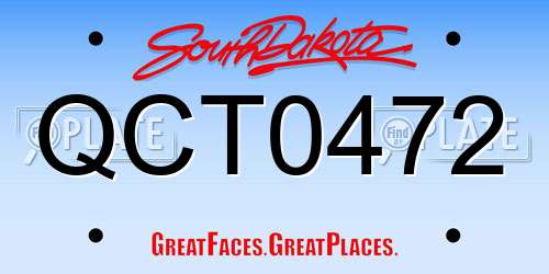 QCT0472 South Dakota License Plate