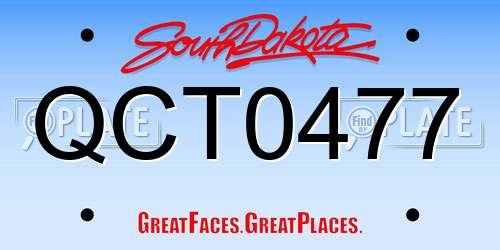 QCT0477 South Dakota License Plate