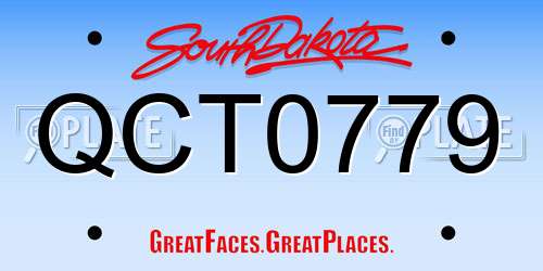 QCT0779 South Dakota License Plate