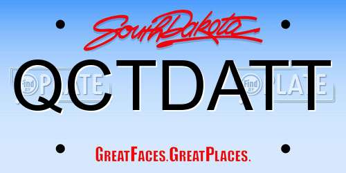 QCTDATT South Dakota License Plate