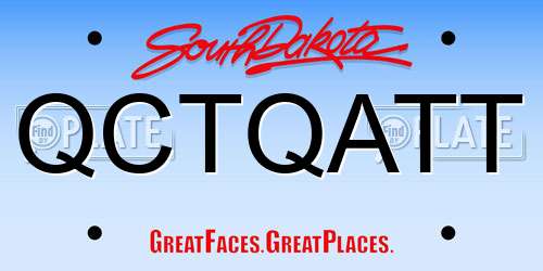 QCTQATT South Dakota License Plate