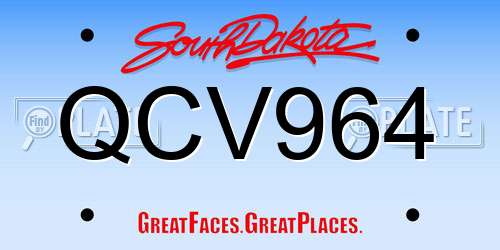 QCV964 South Dakota License Plate