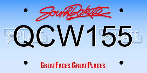 QCW155 South Dakota License Plate