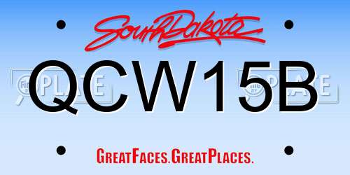 QCW15B South Dakota License Plate
