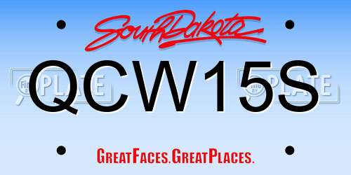 QCW15S South Dakota License Plate