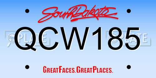 QCW185 South Dakota License Plate