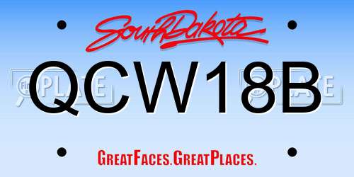 QCW18B South Dakota License Plate