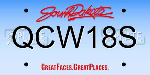 QCW18S South Dakota License Plate