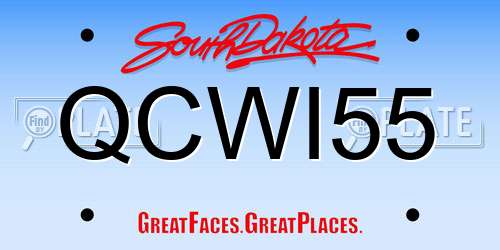 QCWI55 South Dakota License Plate