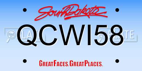 QCWI58 South Dakota License Plate