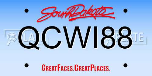 QCWI88 South Dakota License Plate