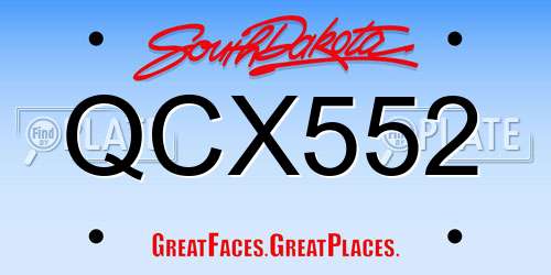 QCX552 South Dakota License Plate