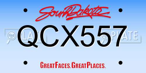 QCX557 South Dakota License Plate