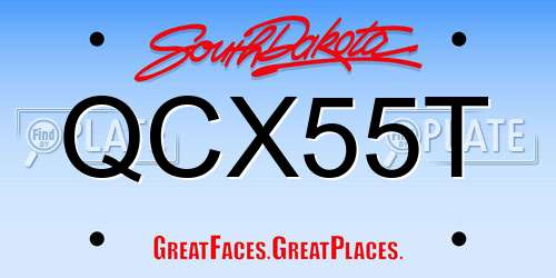 QCX55T South Dakota License Plate