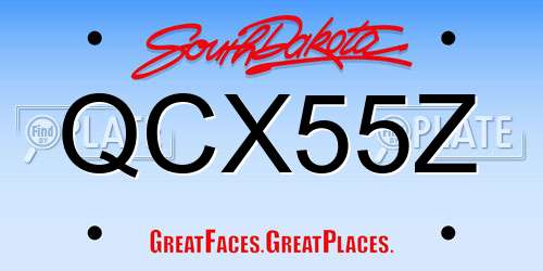 QCX55Z South Dakota License Plate