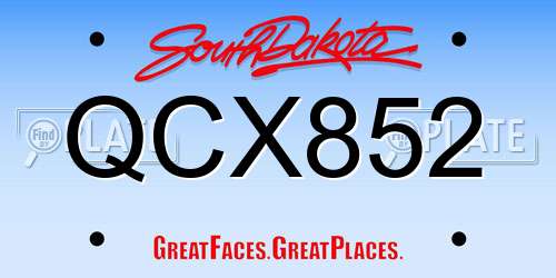 QCX852 South Dakota License Plate