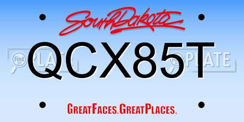 QCX85T South Dakota License Plate