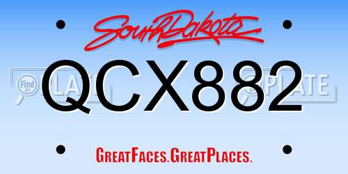 QCX882 South Dakota License Plate