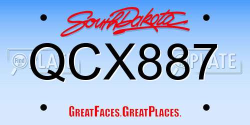 QCX887 South Dakota License Plate
