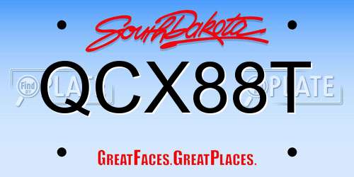 QCX88T South Dakota License Plate