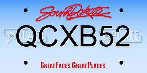 QCXB52 South Dakota License Plate
