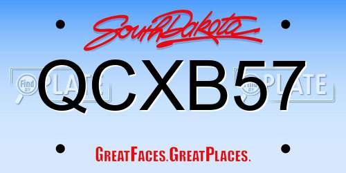 QCXB57 South Dakota License Plate