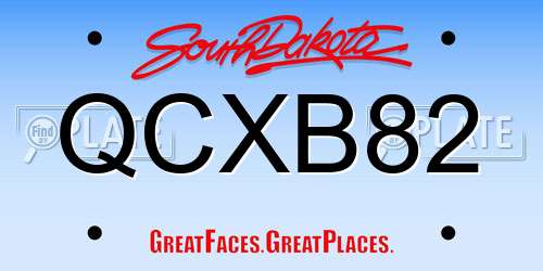 QCXB82 South Dakota License Plate