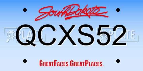 QCXS52 South Dakota License Plate
