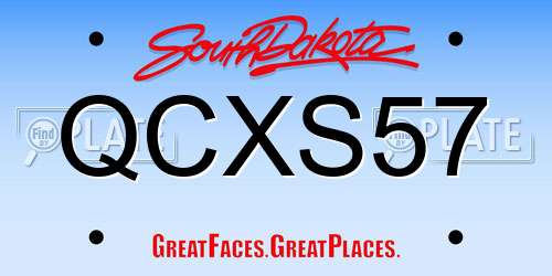 QCXS57 South Dakota License Plate