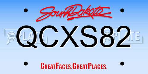 QCXS82 South Dakota License Plate