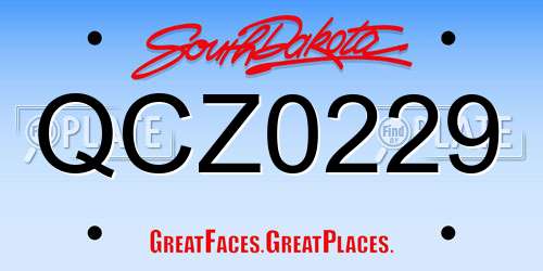 QCZ0229 South Dakota License Plate