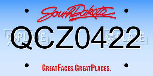 QCZ0422 South Dakota License Plate