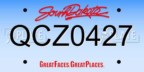QCZ0427 South Dakota License Plate