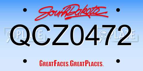 QCZ0472 South Dakota License Plate