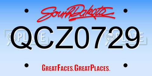 QCZ0729 South Dakota License Plate