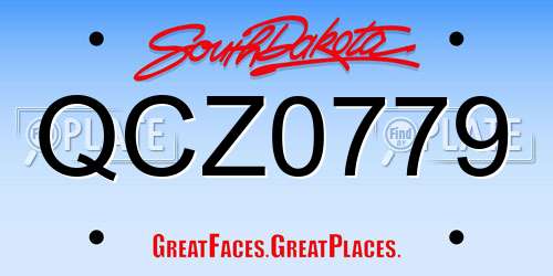 QCZ0779 South Dakota License Plate