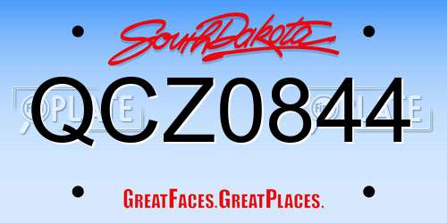 QCZ0844 South Dakota License Plate