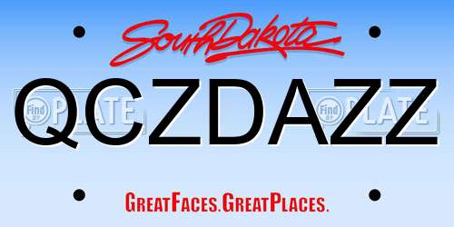QCZDAZZ South Dakota License Plate