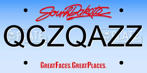 QCZQAZZ South Dakota License Plate