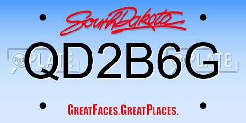 QD2B6G South Dakota License Plate