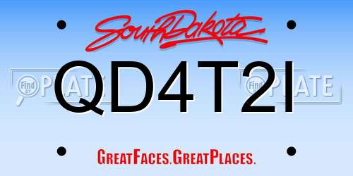 QD4T2I South Dakota License Plate