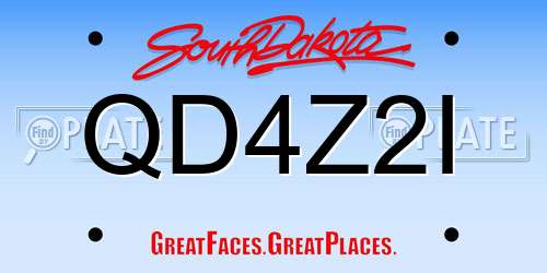 QD4Z2I South Dakota License Plate