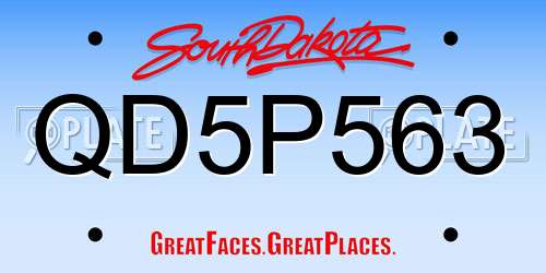 QD5P563 South Dakota License Plate