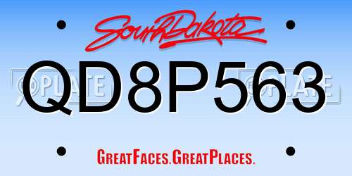 QD8P563 South Dakota License Plate