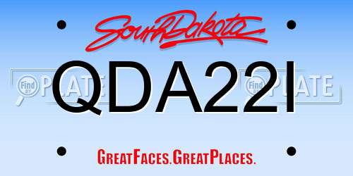 QDA22I South Dakota License Plate
