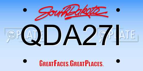 QDA27I South Dakota License Plate