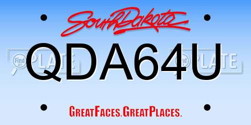 QDA64U South Dakota License Plate