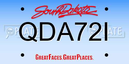 QDA72I South Dakota License Plate