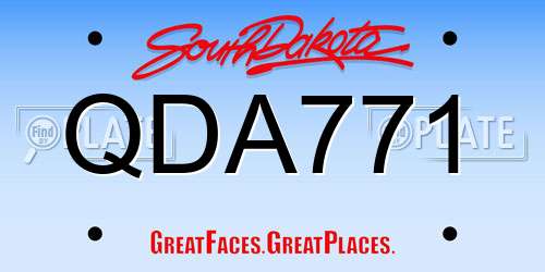 QDA771 South Dakota License Plate