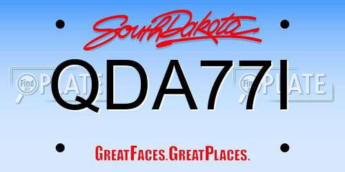 QDA77I South Dakota License Plate